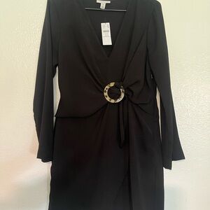 Topshop Black Long Sleeve Dress